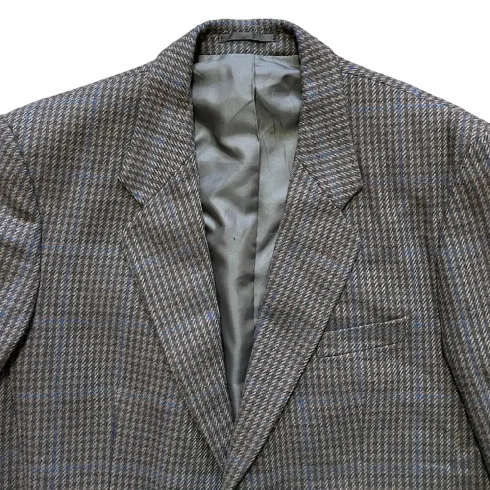VTG KILMAINE Gun Club Plaid Wool Sport Coat Jacket in Brown & Navy MEN'S 44
